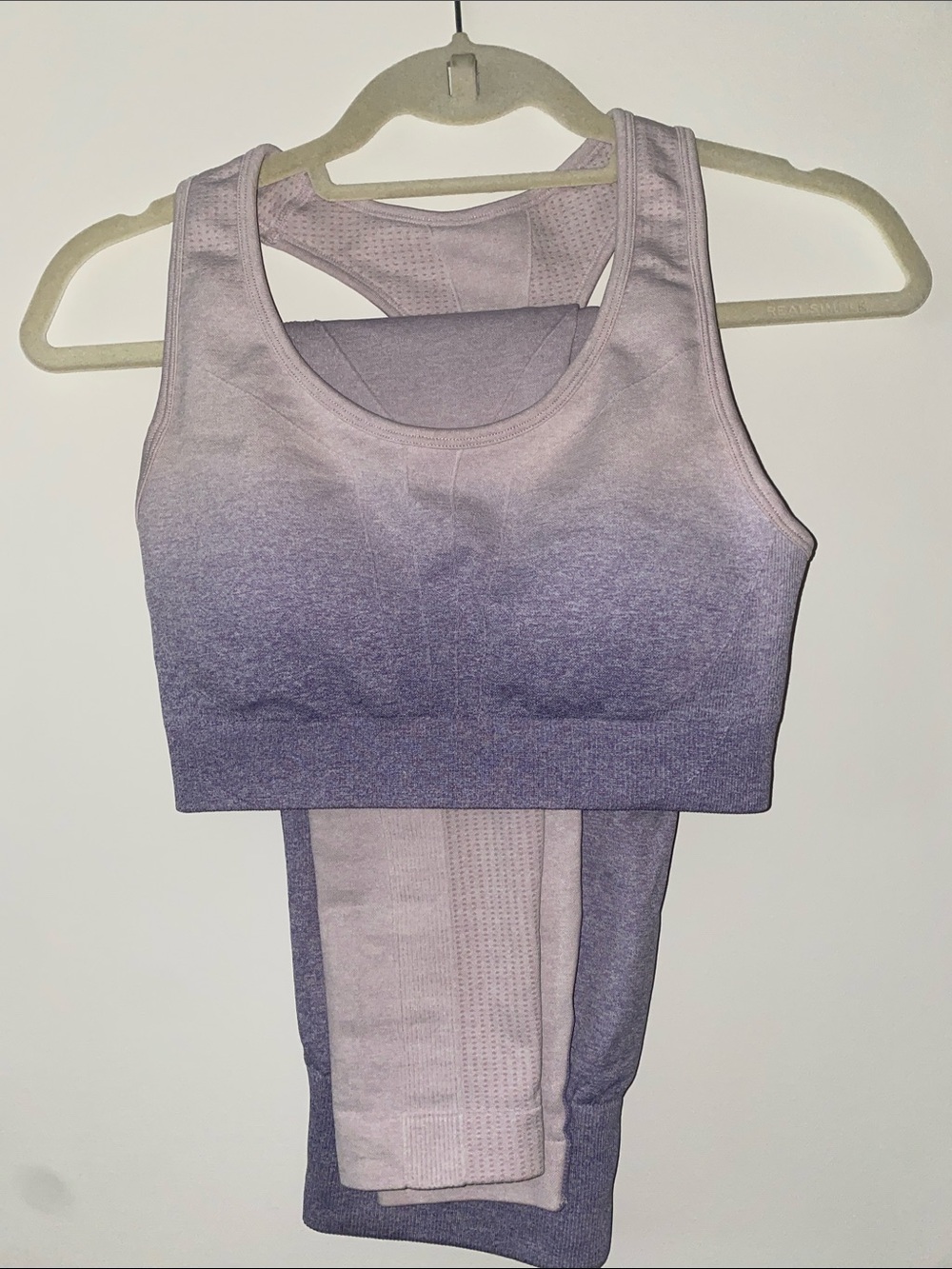 Seamless Ombre Purple Sports Bra and Legging Set - yoga // workout